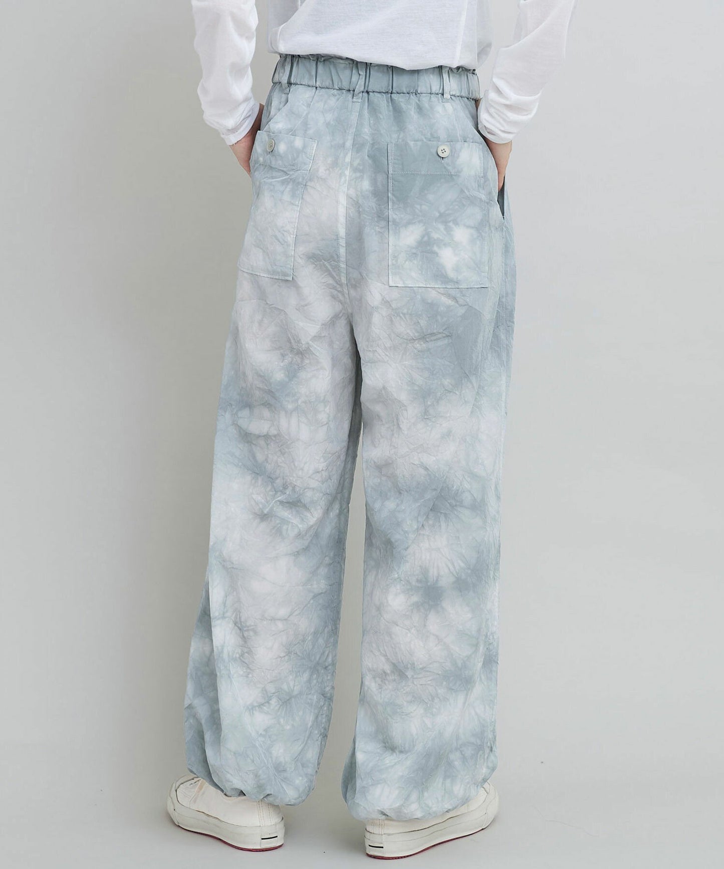 iki Nylon Cotton Typewriter Dyeing Grey Pants, made in Japan