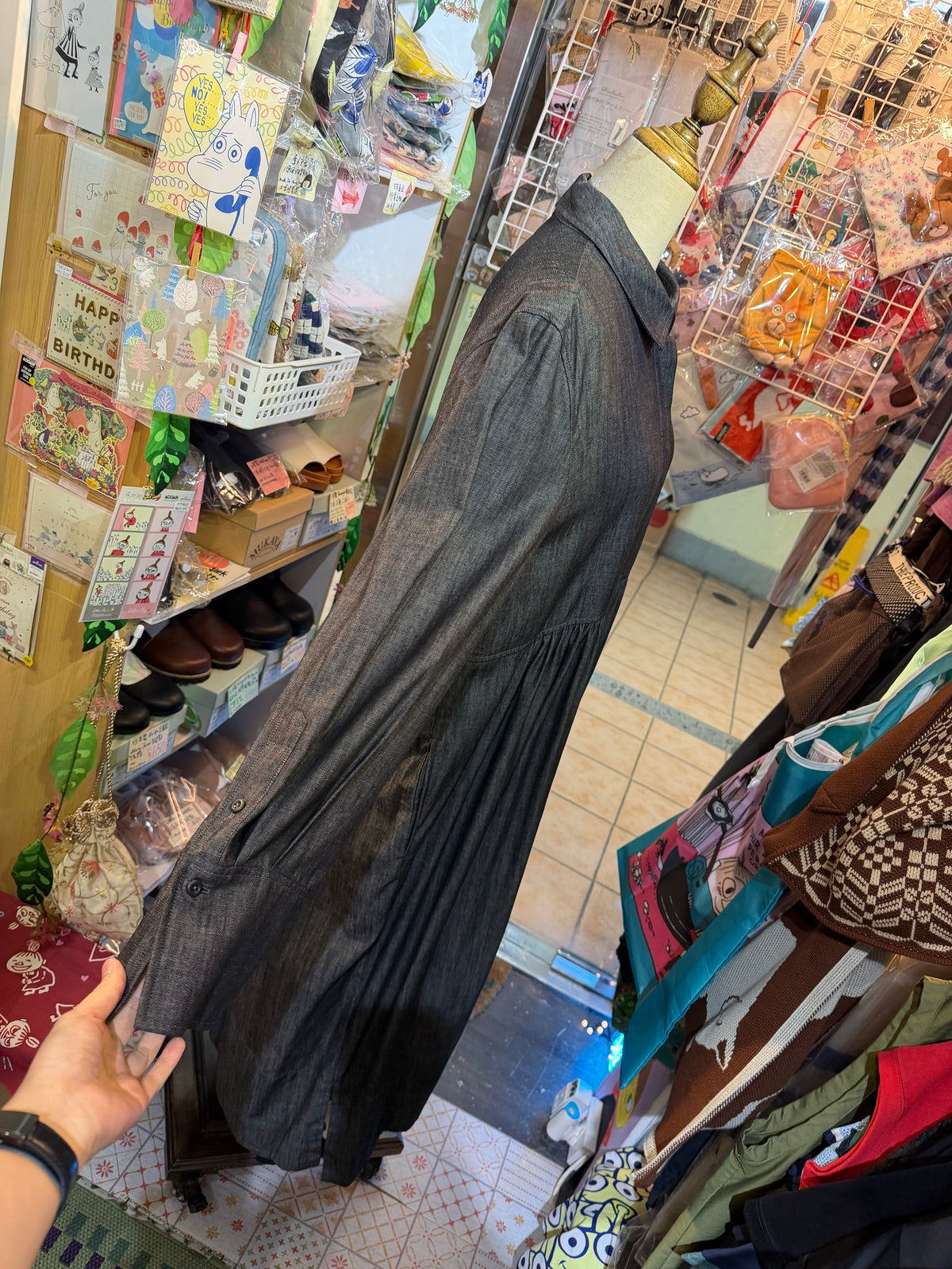 Denier 6oz Black Denim Dress, made in Japan
