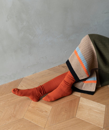 Tricotē Rib Knee Socks, Super Soft Cotton, 2 Colors, made in Japan