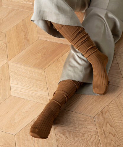 Tricotē Rib Knee Socks, Super Soft Cotton, 2 Colors, made in Japan