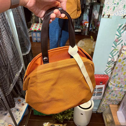 Sale- Anvocoeur Brown X Orange Canvas Handbag, made in Japan