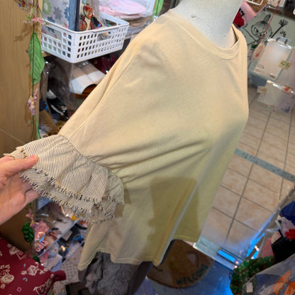 Yarra X Talk With Organic Dyeing Frill Long T-shirt, made in Japan