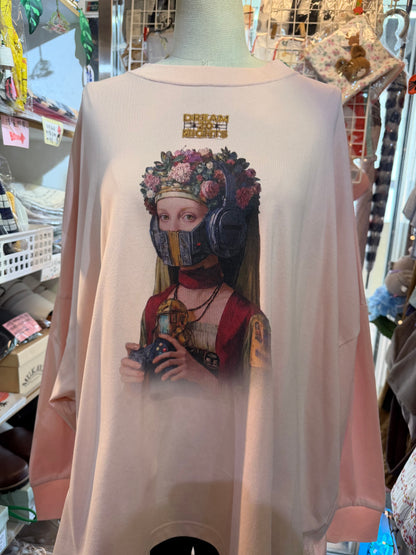 Bedsidedrama 20Night of Dreams Pink T-shirt, size 2, made in Japan