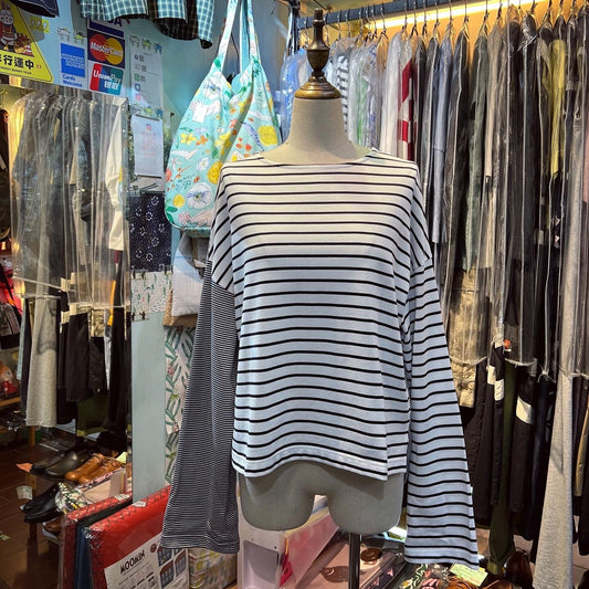 EXTRA20- Diaries Black Striped T-shirt, made in Japan