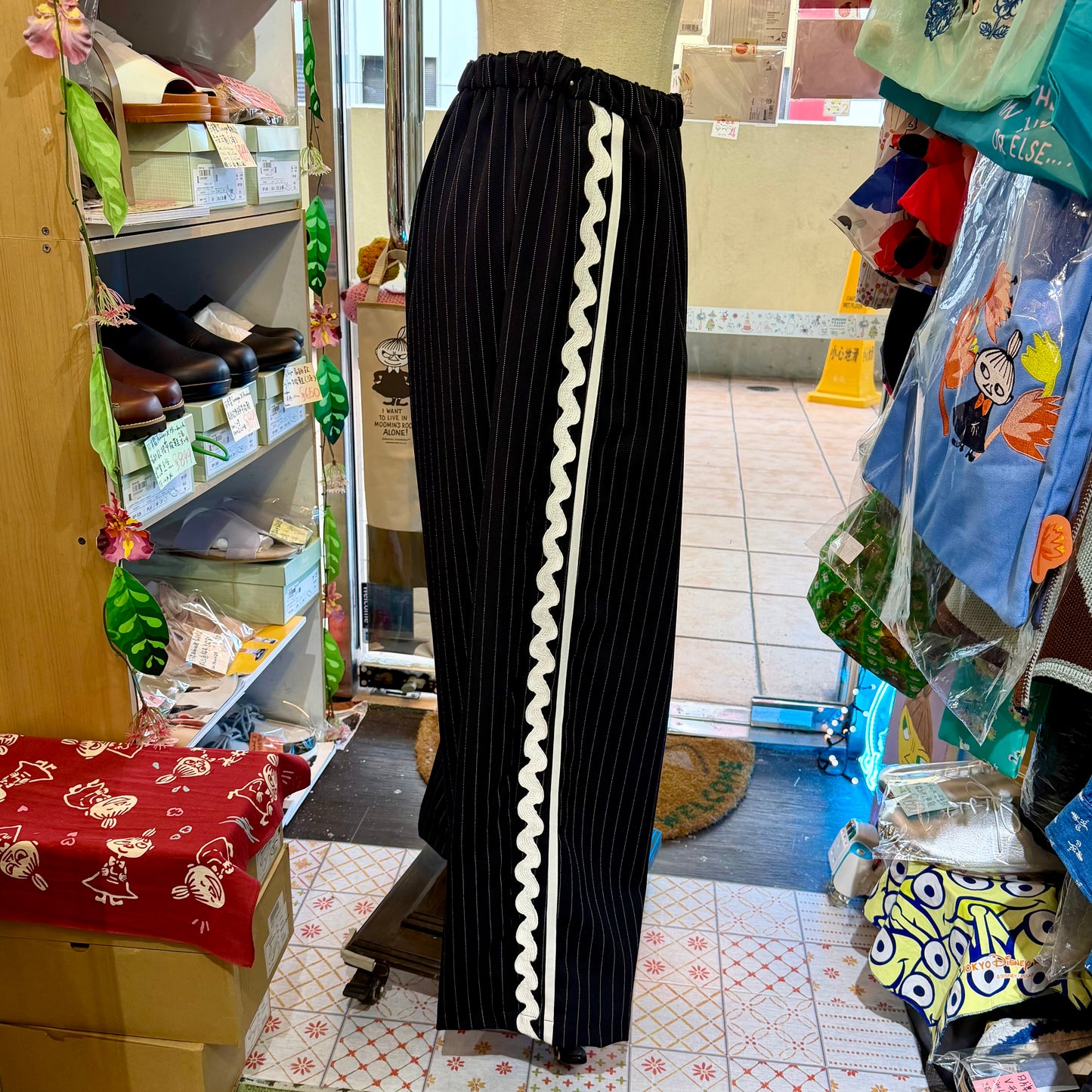 Franky Grow Twill Striped Navy Pants, Size F2, made in Japan