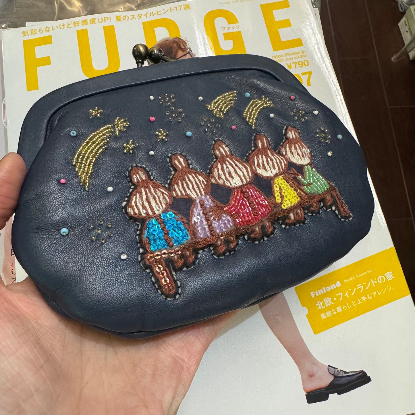 Tamaoworld X Little My Embroidery Leather Pouch Wallet, made in India
