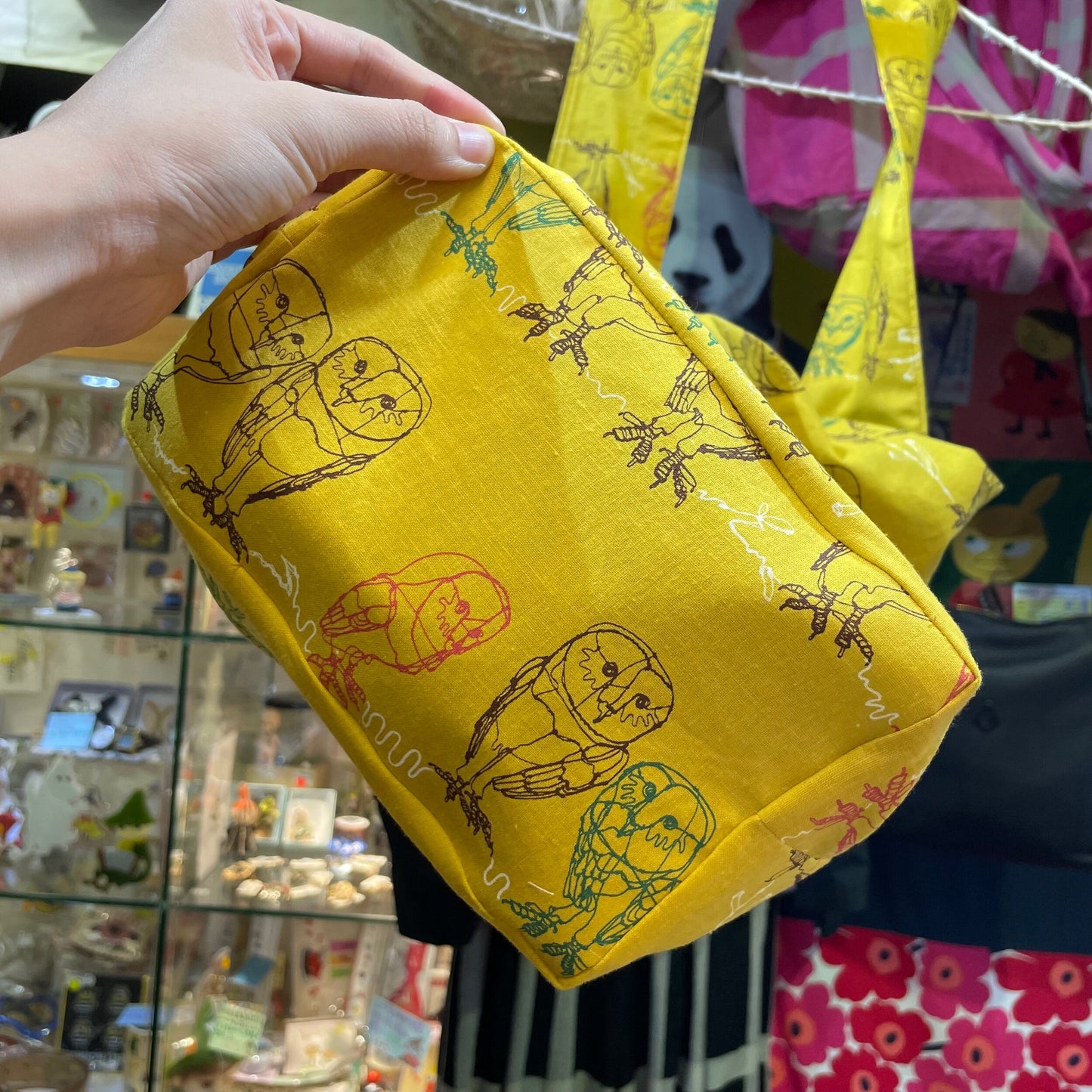 Handmade Owl Prints Tote Bag, fabric from Japan