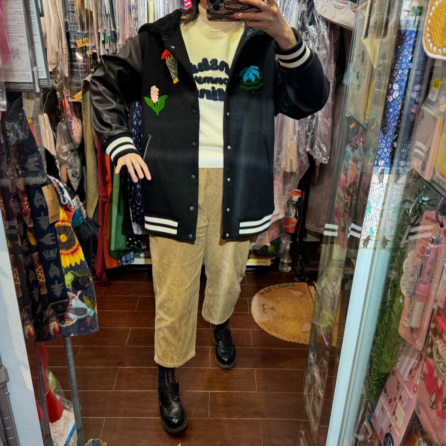 Sale- bedsidedrama 冬に咲く花 Flower Sailor Stadium Jacket, Size 2, made in Japan
