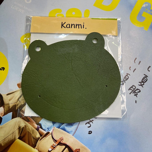 Kanmi Frog Green Leather Coaster,5 Colors, made in Japan