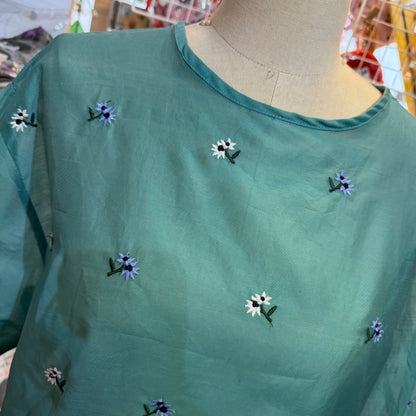 Doux bleu Embroidery Blouse, 2 Colors, made in India