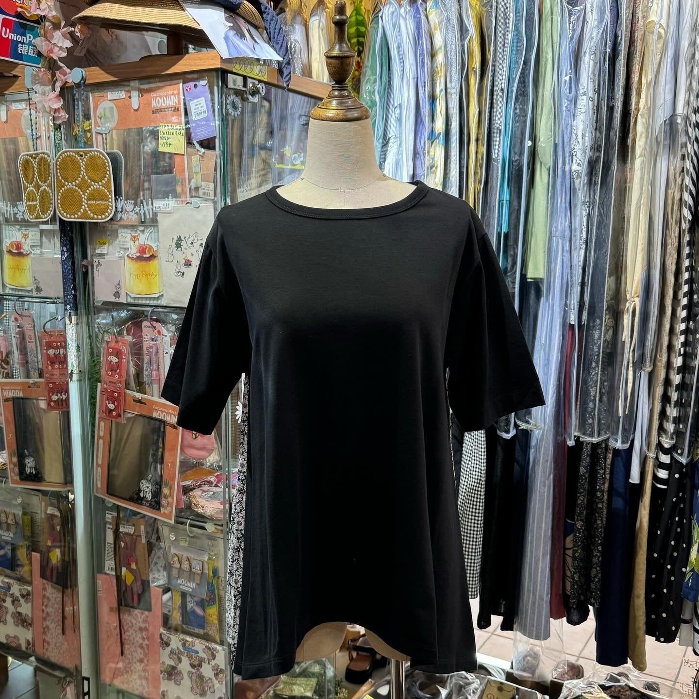 EXTRA20- Vent d Ouest X Liberty London Black Long T-shirt, made in Japan