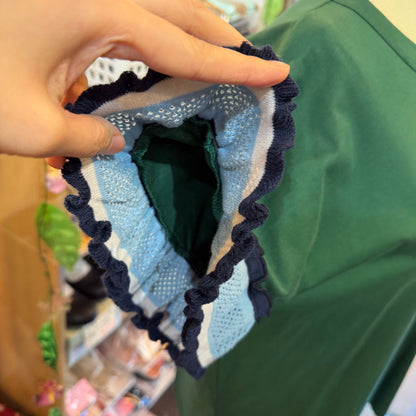 Pou Dou Dou Green Frill Sleeves Blouse