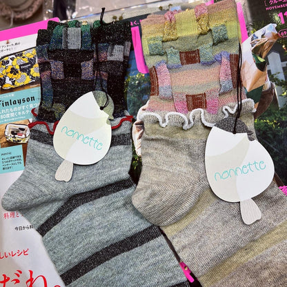 Sale- Nonnette Linen Socks, 2 Colors, made in Japan