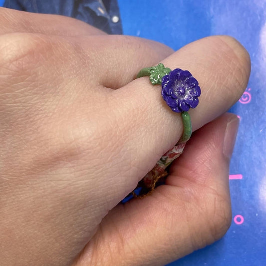Sale- Palnart Poc Metal Floral Ring, made in Japan