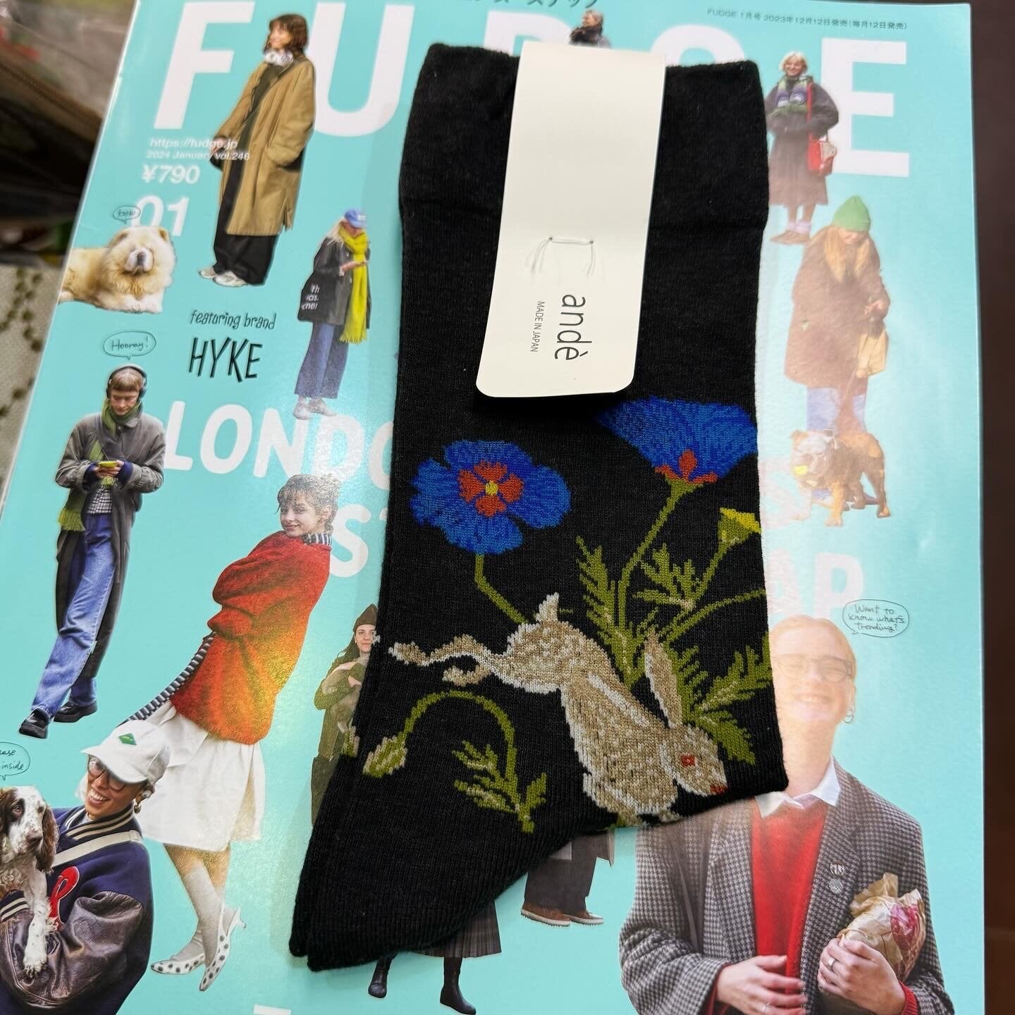 ande Rabbit Socks, made in Japan