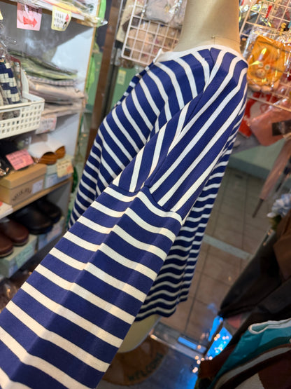 Diaries Striped 2 Way T-shirt, Cardigan, 2 Colors, made in Japan