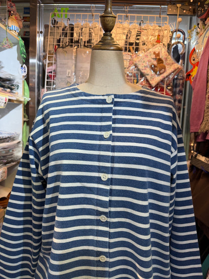 Ichi Antiquites Indigo Striped 2WAY Jacket, Top, made in Japan