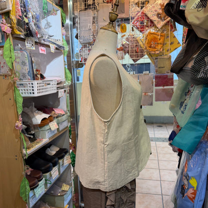 Ina Cotton-blend Vest Top, 2 Colors, made in Japan