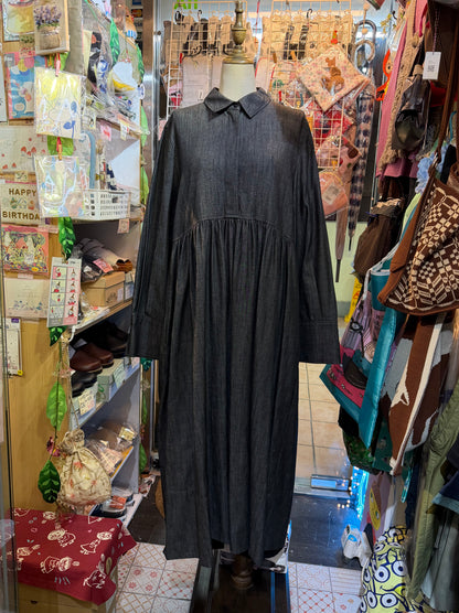 Denier 6oz Black Denim Dress, made in Japan