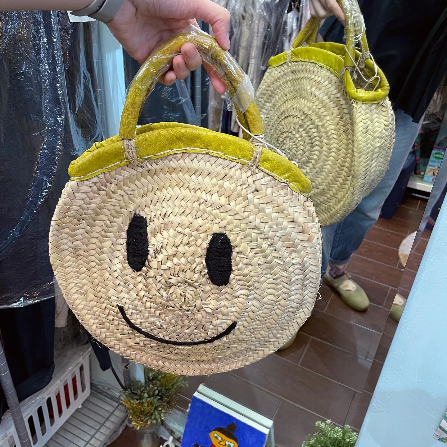 Sale- Fatima Morocco Smile Straw Bag, made in Morocco
