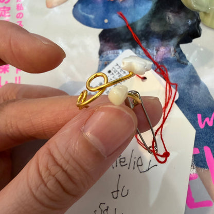 Latelier du savon Freshwater Pearl Brass Ring, made in Japan