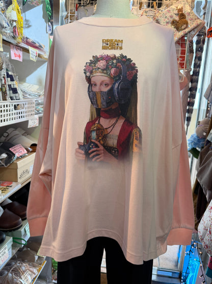 Bedsidedrama 20Night of Dreams Pink T-shirt, size 2, made in Japan