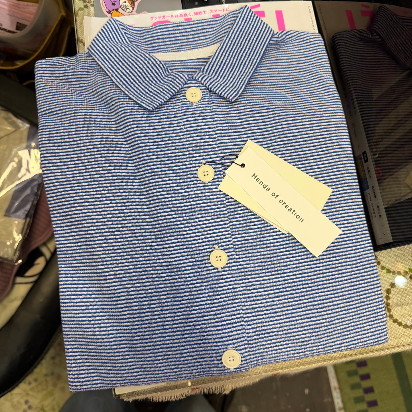 Hands of Creation Striped Polo Shirt, 3 Colors, made in Japan