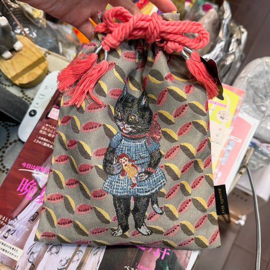 Nathalie Lete Cat Drawstring Bag