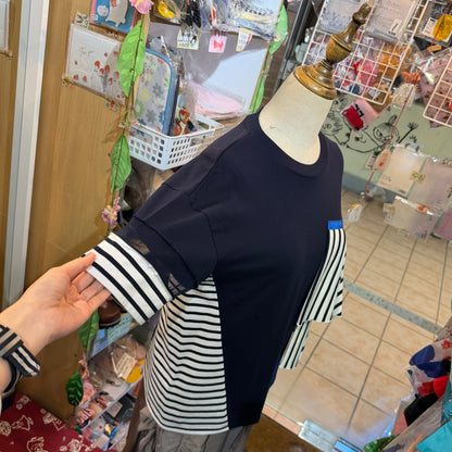 Marechal Terre Navy Striped Sweatshirt, made in Japan