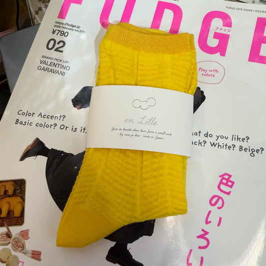 en Lille たんぽぽ Yellow Socks, made in Japan
