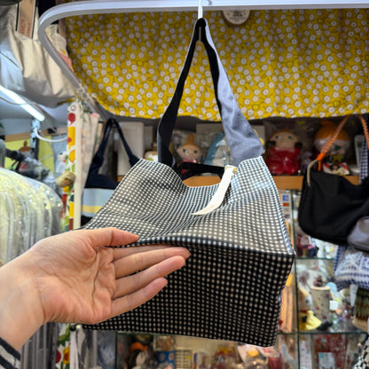 Anvocoeur Black Checked Oktogon PVC 2Way Bag, Waterproof, made in Japan