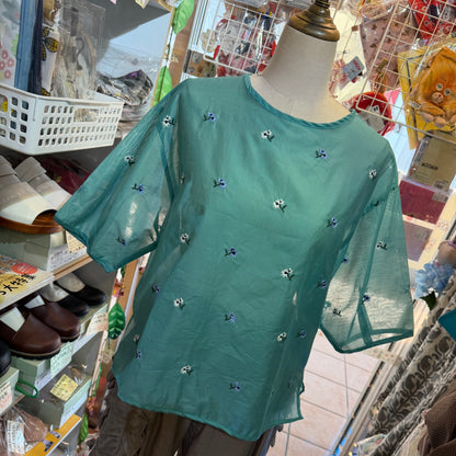 Doux bleu Embroidery Blouse, 2 Colors, made in India