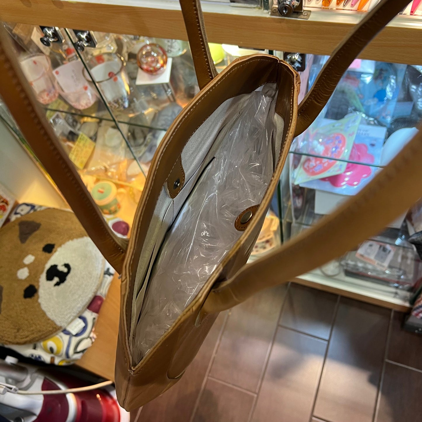 Sale- Kanmi Caramel Leather Egg Bag, made in Japan