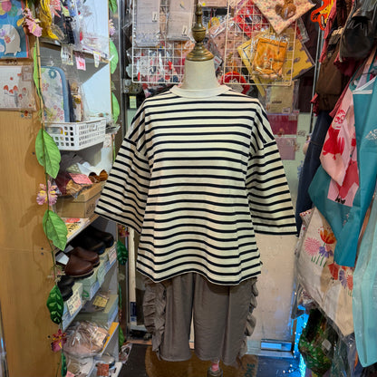 Days Striped T-shirt, 3 Colors, made in Japan