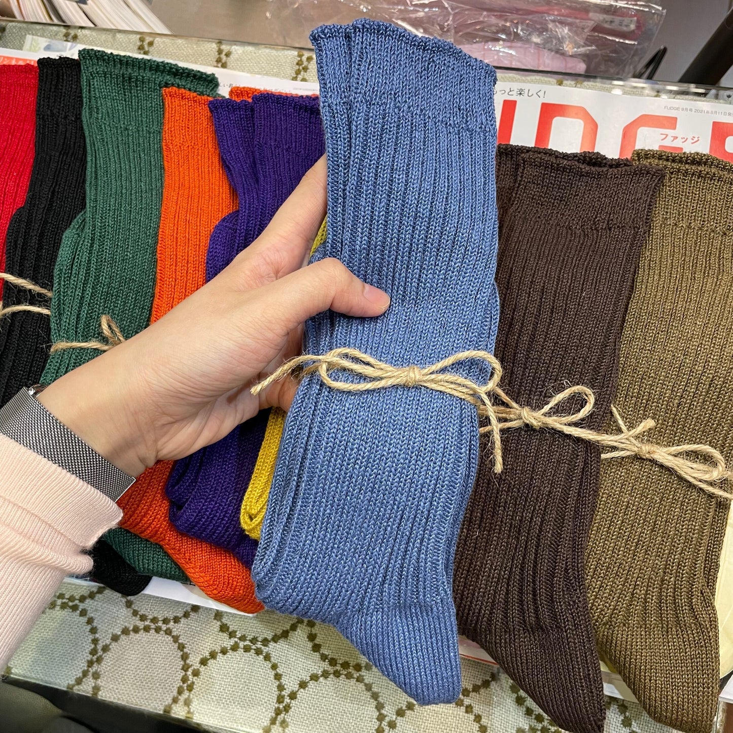 Ichi~ Loiter Long Linen Socks, 10 Colors, made in Japan