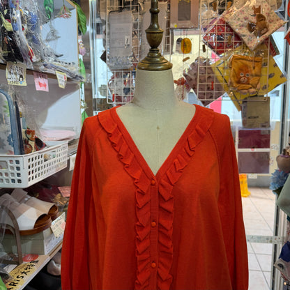 Tumugu Red Frill Cardigan