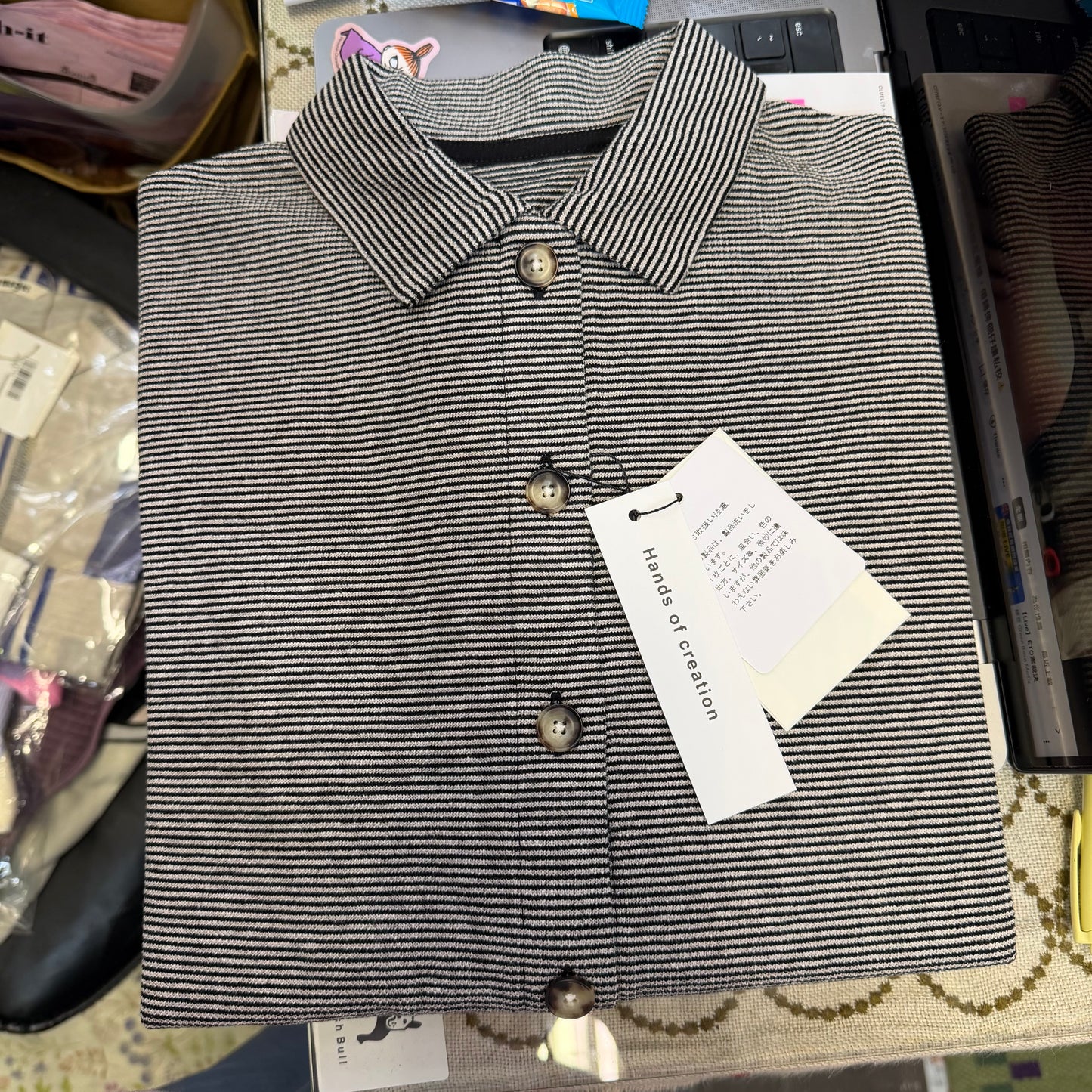 Hands of Creation Striped Polo Shirt, 3 Colors, made in Japan