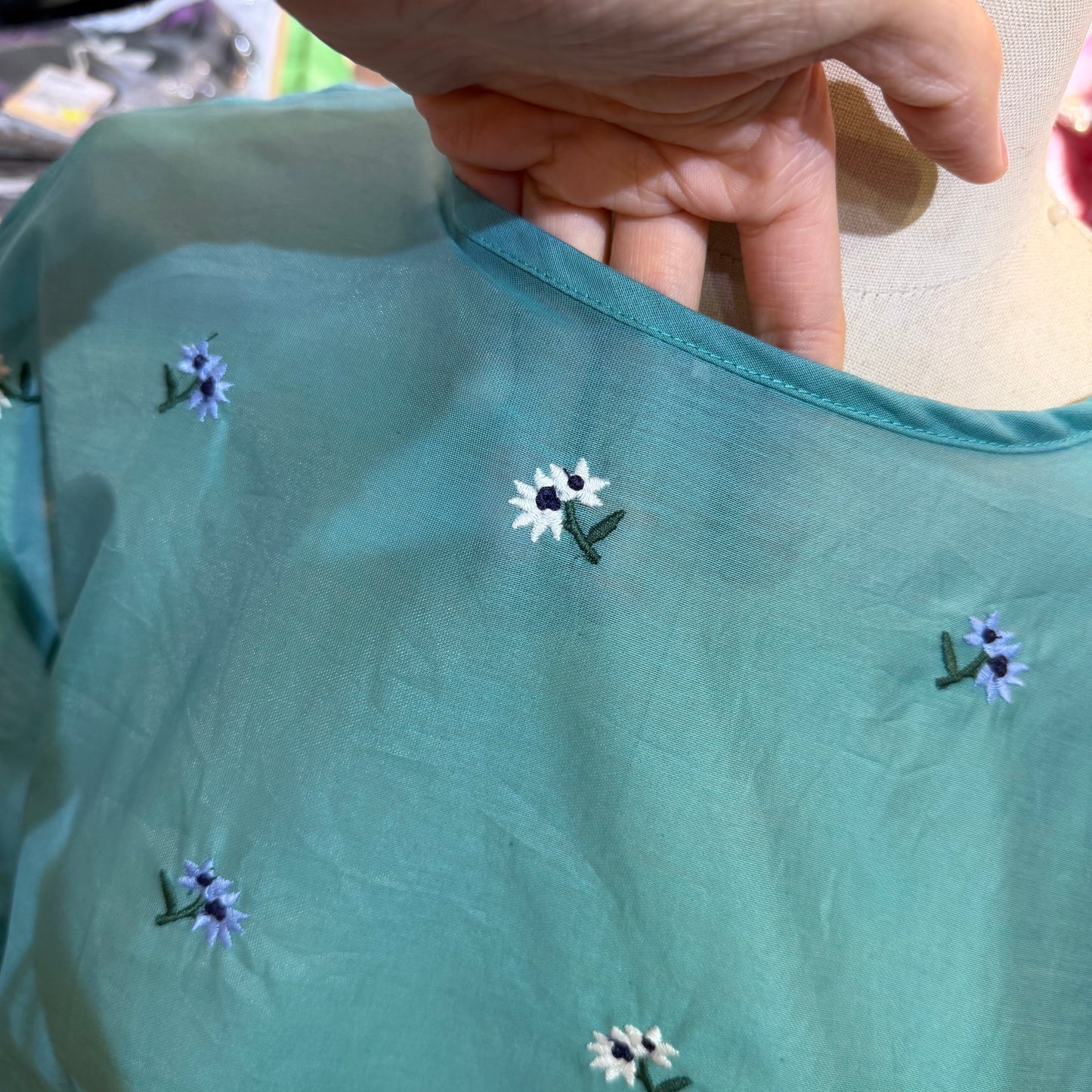 Doux bleu Embroidery Blouse, 2 Colors, made in India