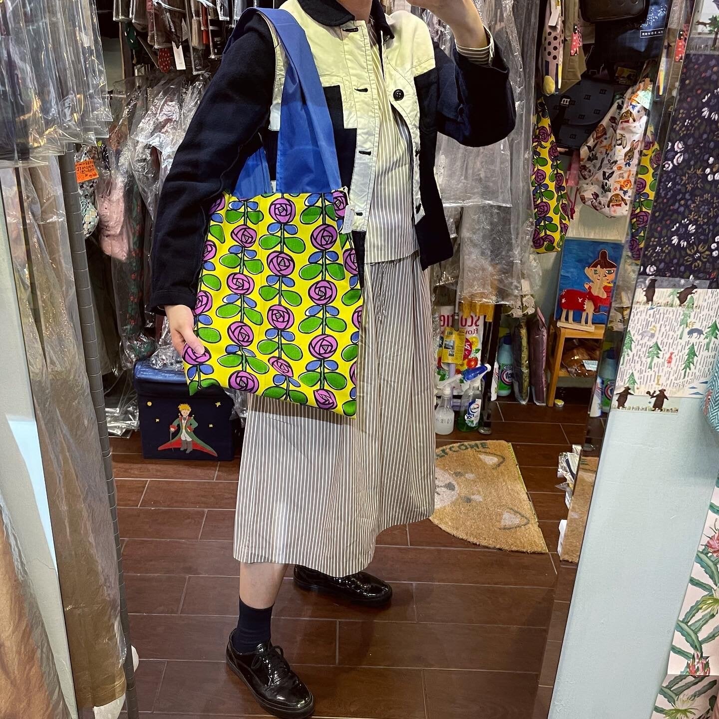 Handmade Floral Tote Bag, Fabric from Japan