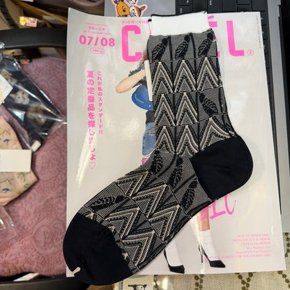 Antipast Leaf Bird Black Socks, made in Japan