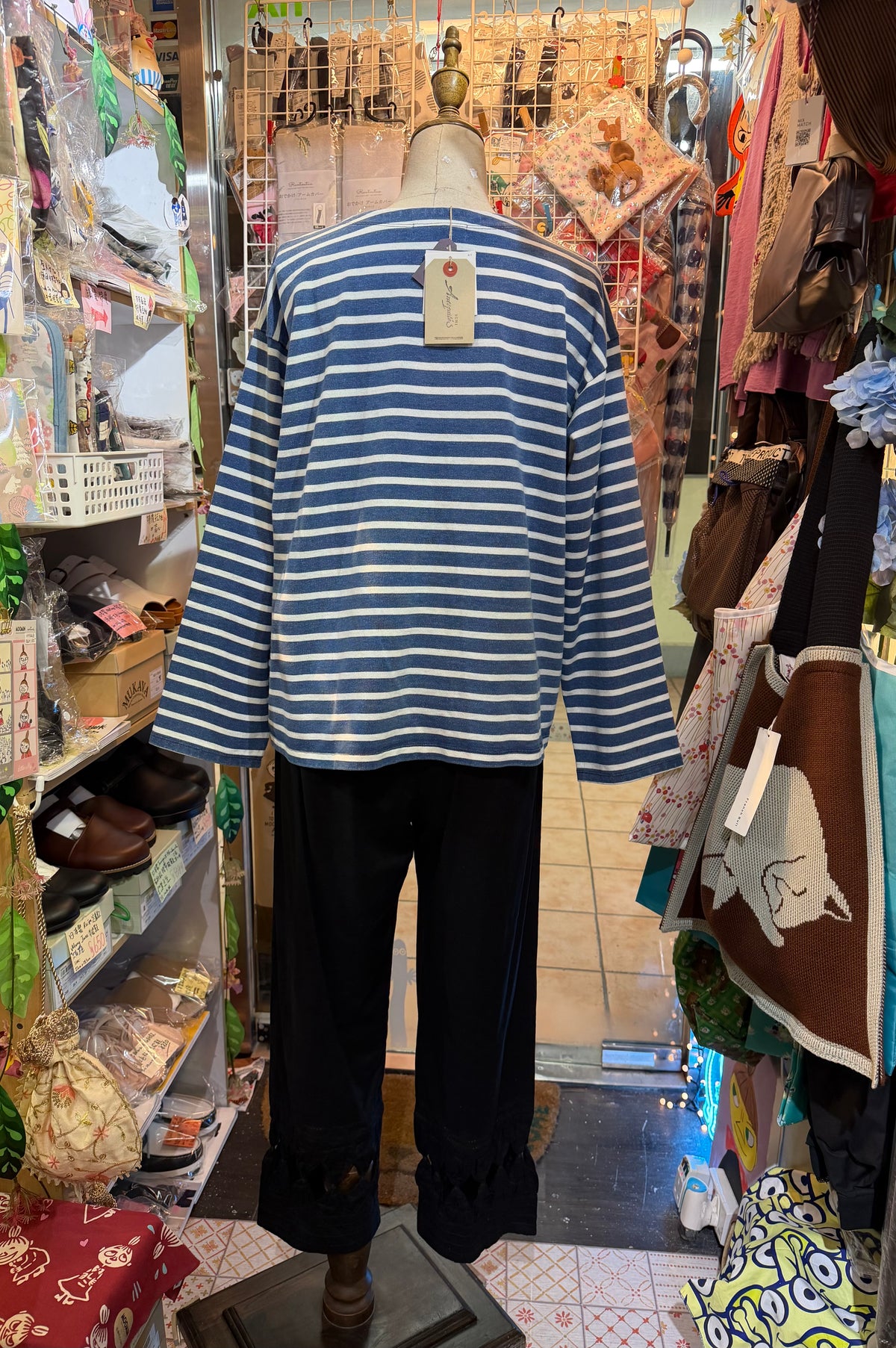 Ichi Antiquites Indigo Striped 2WAY Jacket, Top, made in Japan
