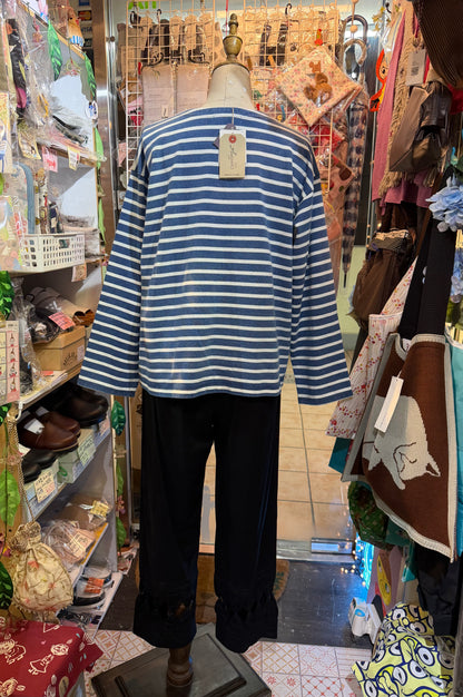 Ichi Antiquites Indigo Striped 2WAY Jacket, Top, made in Japan