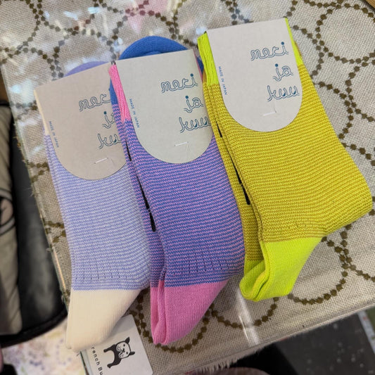 Meri ja kuu Color Grass  Socks, 3 Colors, made in Japan