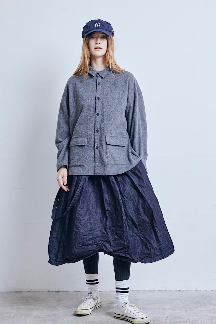 EXTRA20- (g) Grey 2 Way Grey Shirt Jacket, made in Japan