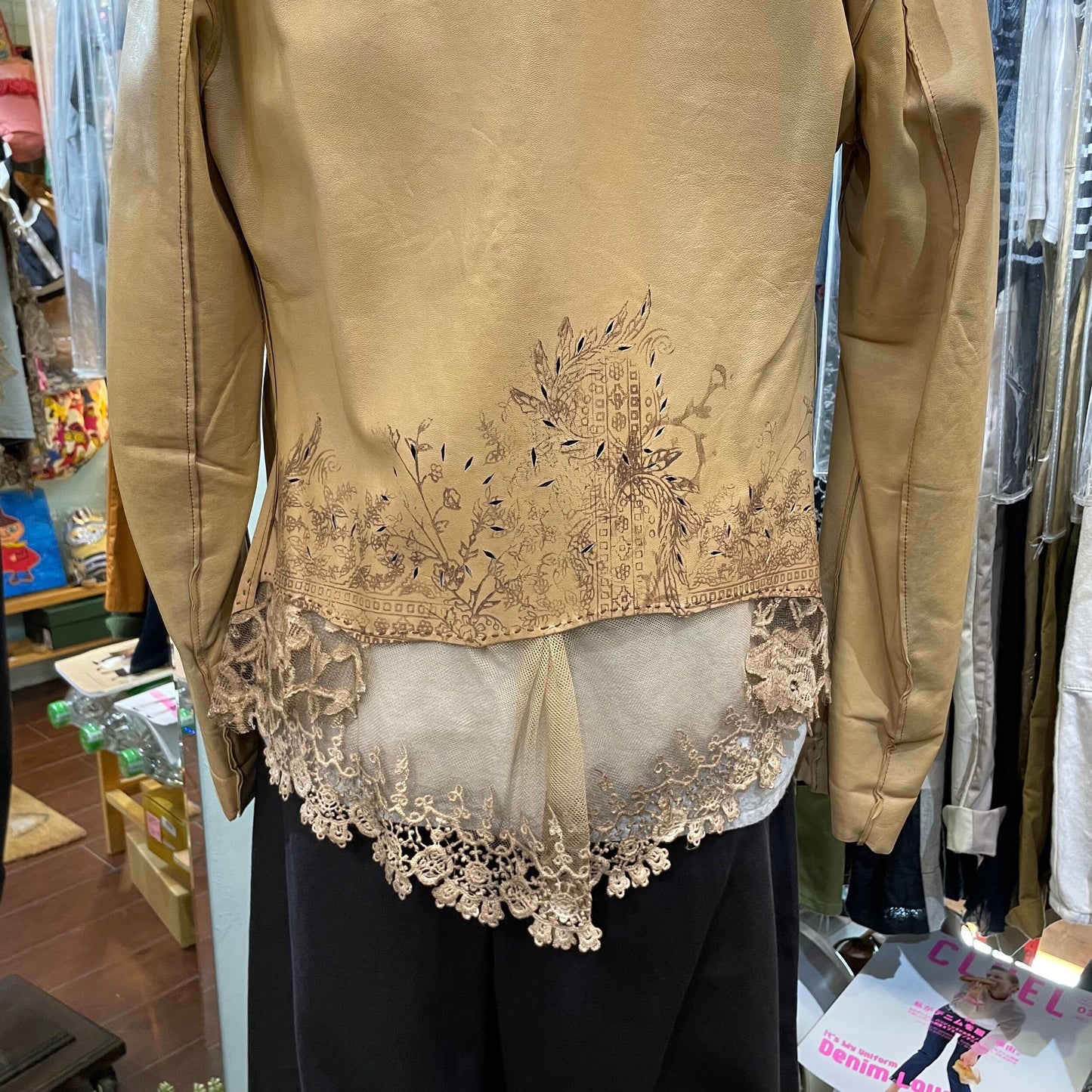 EXTRA20- Nigel Preston and Knight LambskinVintage Lace Jacket, made in Europe