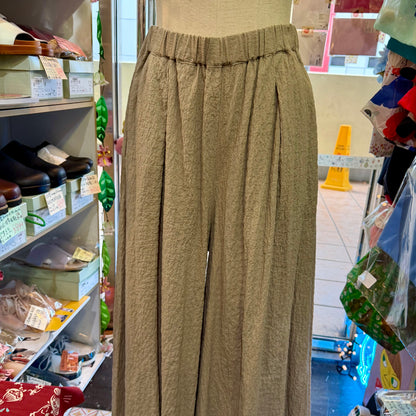 Nachukara Cotton-blend Wide-leg Pants, 2 Colors, made in Japan