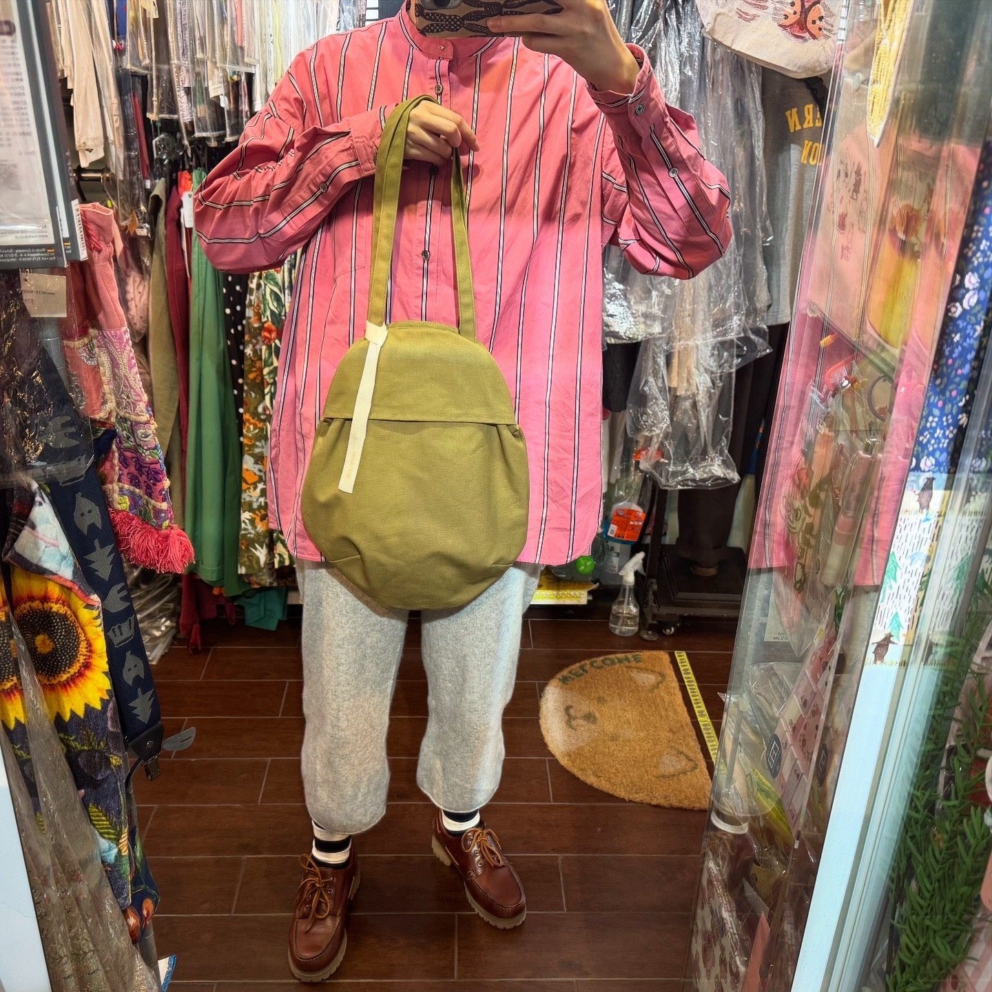 Anvocoeur Caramel Canvas Egg Bag, made in Japan