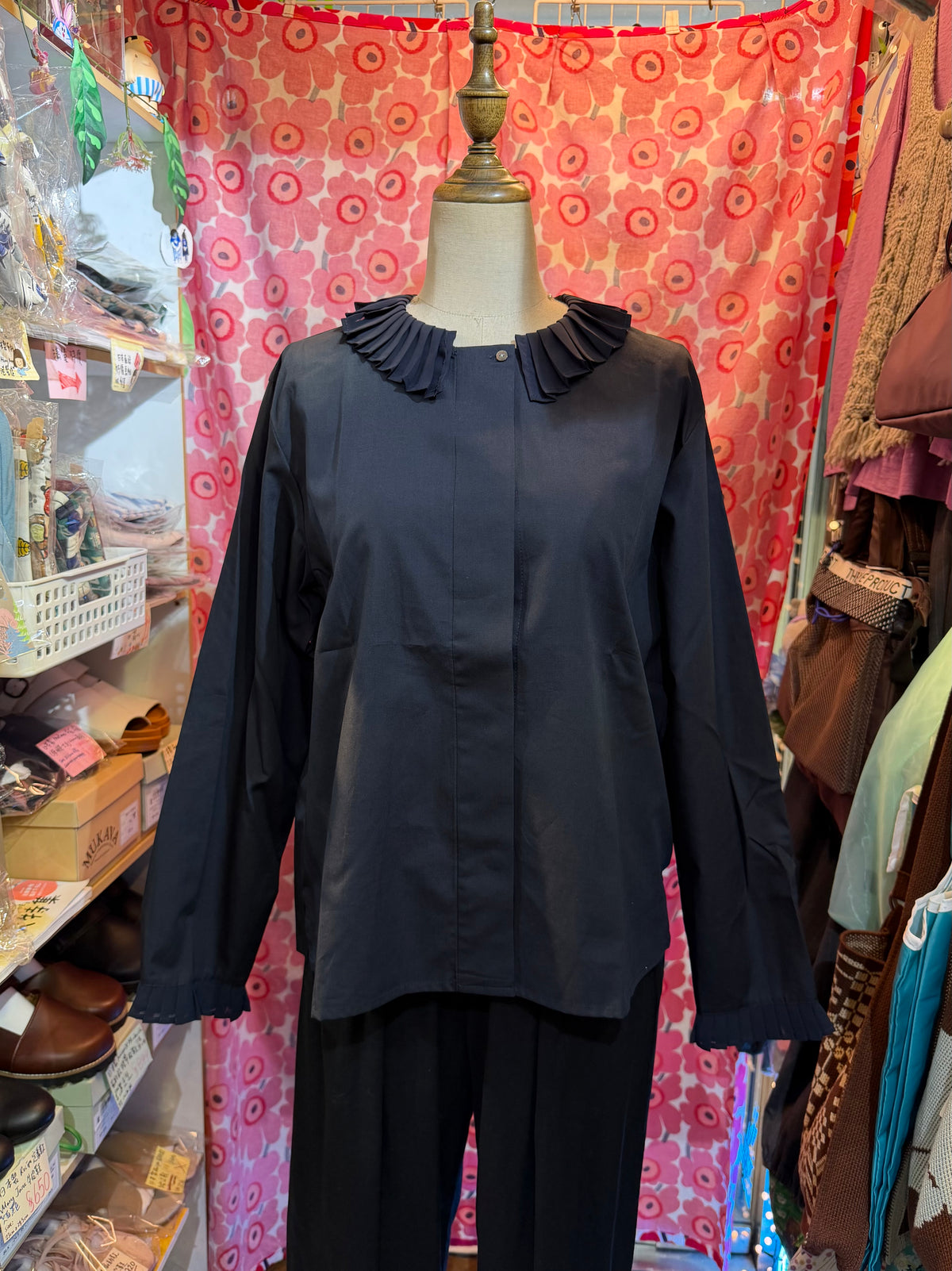 Mizuiro Ind Frill Collar Shirt, 2 Colors, made in Japan