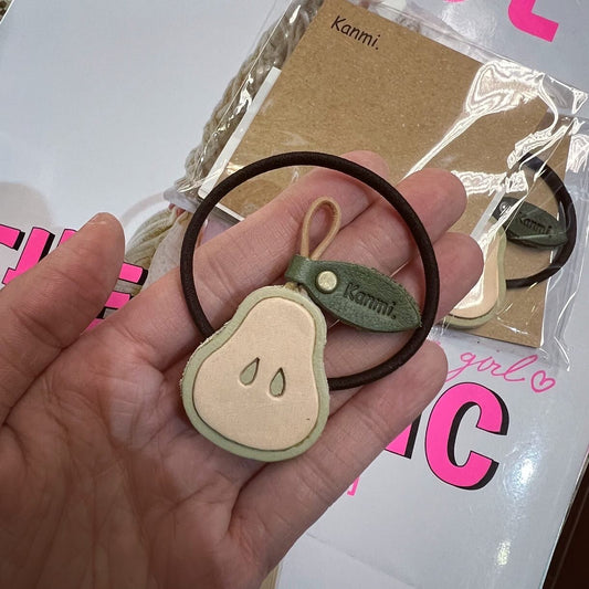 Kanmi Leather Pear Hair Band, made in Japan