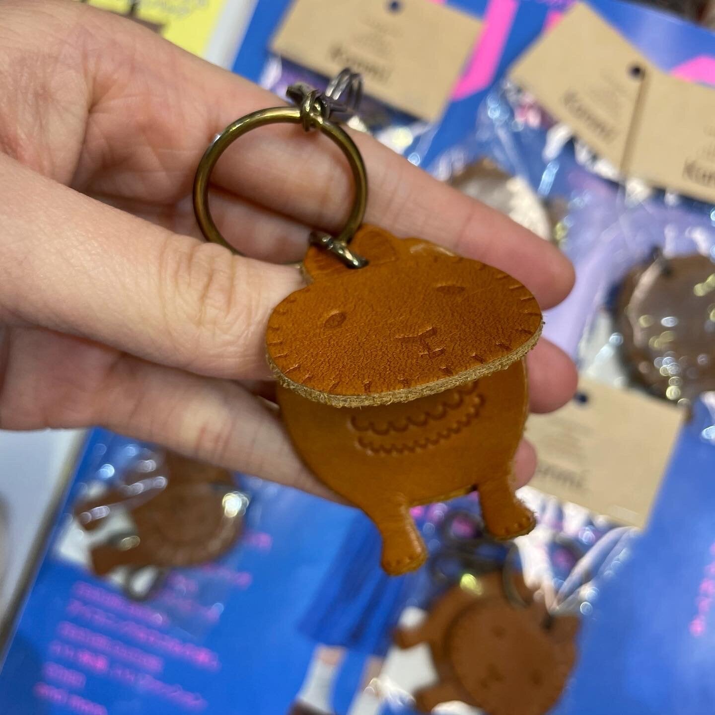 Sale- Kanmi Leather Key Rings, 5 Animals, made in Japan